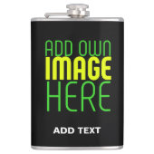 編集可能モダンなシンプルブラックイメージ文字テンプレート フラスク (正面)