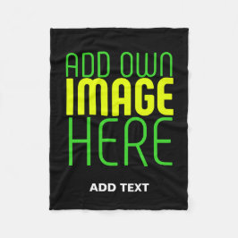 編集可能モダンなシンプルブラックイメージ文字テンプレート フリースブランケット
