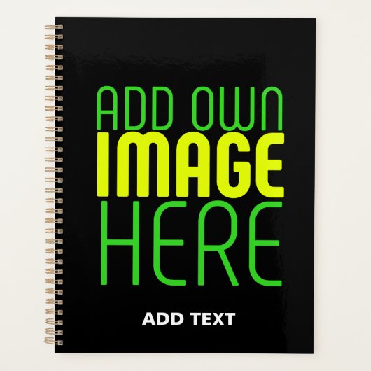 編集可能モダンなシンプルブラックイメージ文字テンプレート プランナー手帳 (正面)