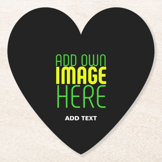 編集可能モダンなシンプルブラックイメージ文字テンプレート ペーパーコースター (正面)