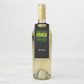 編集可能モダンなシンプルブラックイメージ文字テンプレート ボトルネックタグ (ボトル)