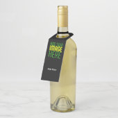 編集可能モダンなシンプルブラックイメージ文字テンプレート ボトルネックタグ (アングル)