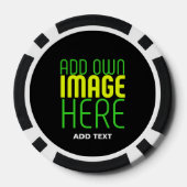 編集可能モダンなシンプルブラックイメージ文字テンプレート ポーカーチップ (裏面)