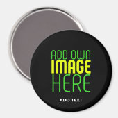 編集可能モダンなシンプルブラックイメージ文字テンプレート マグネット (正面/裏面)