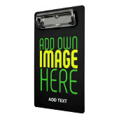 編集可能モダンなシンプルブラックイメージ文字テンプレート ミニクリップボード (アングル2)