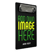 編集可能モダンなシンプルブラックイメージ文字テンプレート ミニクリップボード (アングル)