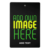 編集可能モダンなシンプルブラックイメージ文字テンプレート ミニクリップボード (裏面)