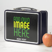 編集可能モダンなシンプルブラックイメージ文字テンプレート メタルランチボックス (インサイチュ)