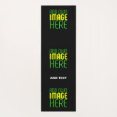 編集可能モダンなシンプルブラックイメージ文字テンプレート ヨガマット (裏面)