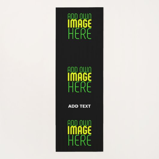 編集可能モダンなシンプルブラックイメージ文字テンプレート ヨガマット (裏面)