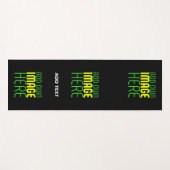 編集可能モダンなシンプルブラックイメージ文字テンプレート ヨガマット (正面(横))