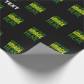 編集可能モダンなシンプルブラックイメージ文字テンプレート ラッピングペーパー (角)