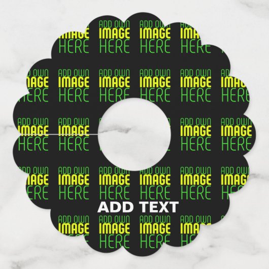 編集可能モダンなシンプルブラックイメージ文字テンプレート ワイングラスタグ (正面)