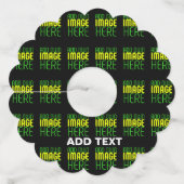 編集可能モダンなシンプルブラックイメージ文字テンプレート ワイングラスタグ (裏面)