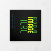 編集可能モダンなシンプルブラックイメージ文字テンプレート 三つ折りカード (カバー)