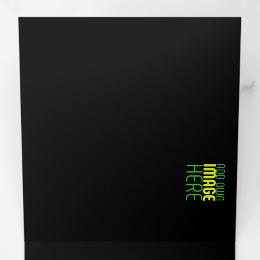 編集可能モダンなシンプルブラックイメージ文字テンプレート 三つ折りカード (内部最初)