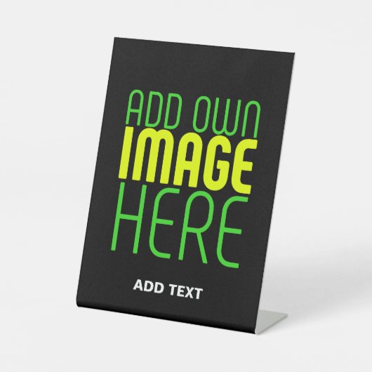 編集可能モダンなシンプルブラックイメージ文字テンプレート 台座サイン (正面)