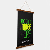 編集可能モダンなシンプルブラックイメージ文字テンプレート 吊り下げ型タペストリー (傾斜あり)
