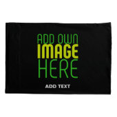 編集可能モダンなシンプルブラックイメージ文字テンプレート 枕カバー (裏面)