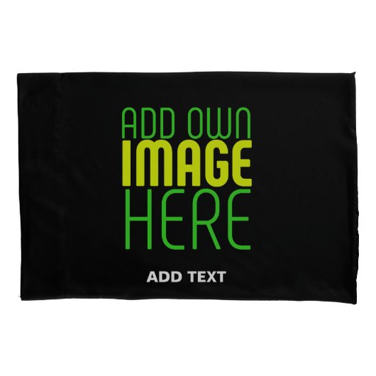 編集可能モダンなシンプルブラックイメージ文字テンプレート 枕カバー (正面)