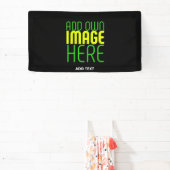 編集可能モダンなシンプルブラックイメージ文字テンプレート 横断幕 (インサイチュ)