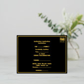 編集可能モダンなシンプルブラックイメージ文字テンプレート 箔招待状ポストカード (立ち正面)