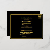 編集可能モダンなシンプルブラックイメージ文字テンプレート 箔招待状ポストカード (正面/裏面)