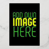 編集可能モダンなシンプルブラックイメージ文字テンプレート 箔招待状 (裏面)