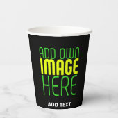 編集可能モダンなシンプルブラックイメージ文字テンプレート 紙コップ (裏面)