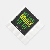 編集可能モダンなシンプルブラックイメージ文字テンプレート 縁ありランチョンナプキン (角)