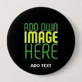 編集可能モダンなシンプルブラックイメージ文字テンプレート 缶バッジ (正面)