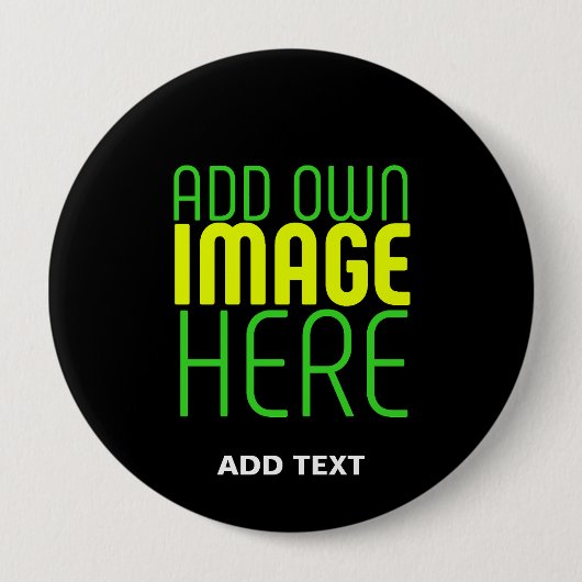 編集可能モダンなシンプルブラックイメージ文字テンプレート 缶バッジ (正面)