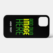 編集可能モダンなシンプルブラックイメージ文字テンプレート Case-Mate iPhoneケース (裏面 (横))