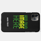 編集可能モダンなシンプルブラックイメージ文字テンプレート Case-Mate iPhoneケース (裏面(横))