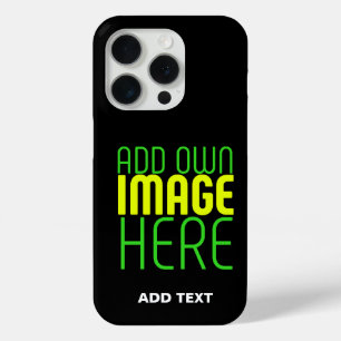 編集可能モダンなシンプルブラックイメージ文字テンプレート iPhone 15 PROケース