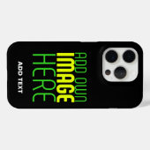 編集可能モダンなシンプルブラックイメージ文字テンプレート Case-Mate iPhoneケース (裏面 (横))