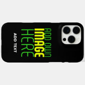 編集可能モダンなシンプルブラックイメージ文字テンプレート Case-Mate iPhoneケース (裏面 (横))