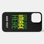 編集可能モダンなシンプルブラックイメージ文字テンプレート iPhoneケース (裏面横)