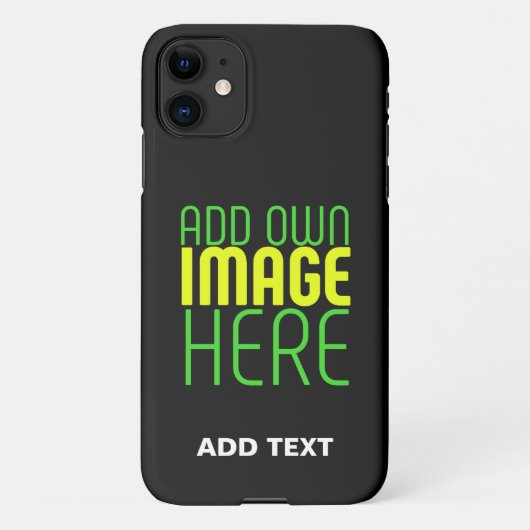 編集可能モダンなシンプルブラックイメージ文字テンプレート iPhoneケース (裏面)