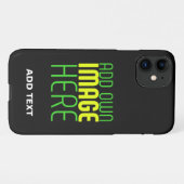 編集可能モダンなシンプルブラックイメージ文字テンプレート iPhoneケース (裏面横)