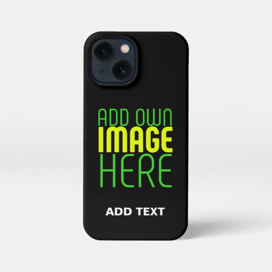 編集可能モダンなシンプルブラックイメージ文字テンプレート iPhoneケース (裏面)