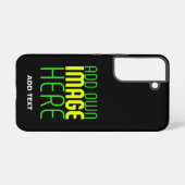 編集可能モダンなシンプルブラックイメージ文字テンプレート SAMSUNG GALAXYケース (裏面横)