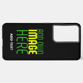 編集可能モダンなシンプルブラックイメージ文字テンプレート SAMSUNG GALAXYケース (左側面)