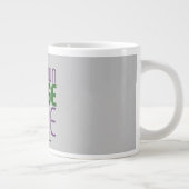 編集可能モダンなシンプル文字灰画像テンプレート ジャンボコーヒーマグカップ (右)