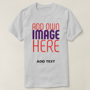 編集可能モダンなシンプル文字灰画像テンプレート Tシャツ