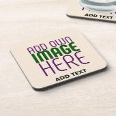 編集可能モダンなシンプル自然画像文字テンプレート コースター (左側)