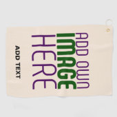 編集可能モダンなシンプル自然画像文字テンプレート ゴルフタオル (横)