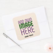 編集可能モダンなシンプル自然画像文字テンプレート スクエアシール (封筒)