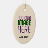 編集可能モダンなシンプル自然画像文字テンプレート セラミックオーナメント (右)