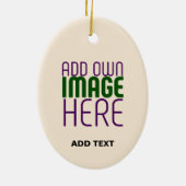 編集可能モダンなシンプル自然画像文字テンプレート セラミックオーナメント (裏面)